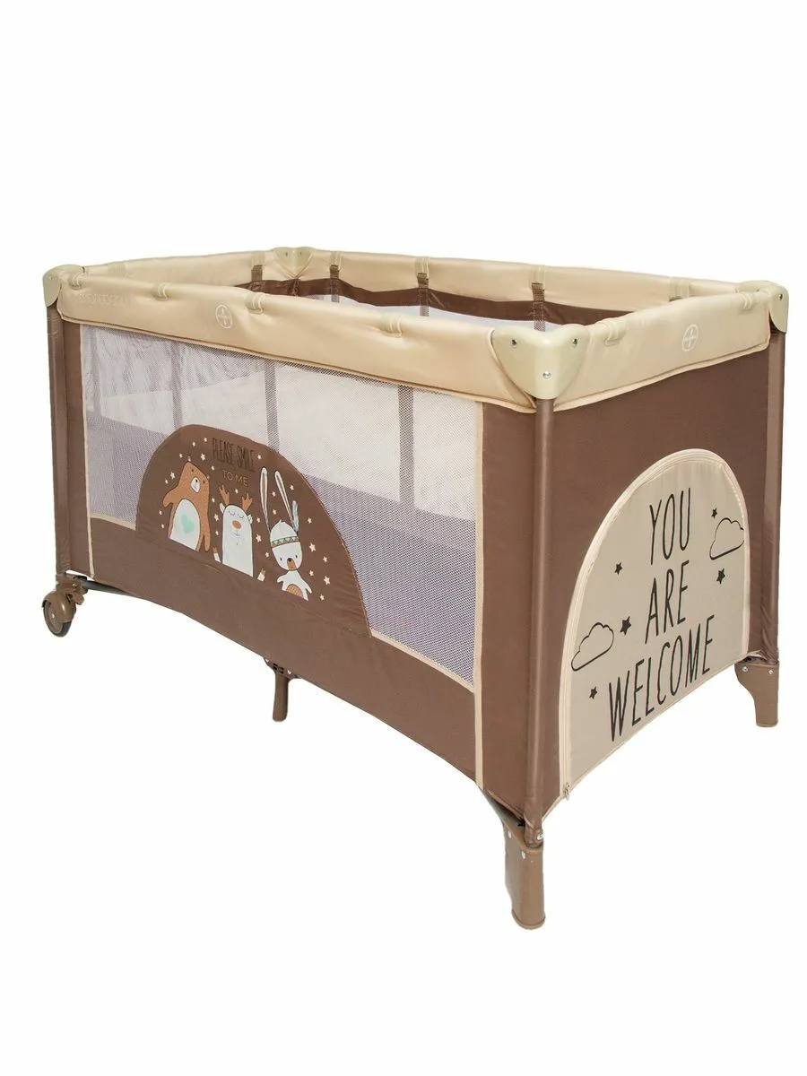 Детский манеж AmaroBaby Multiform, Smile Friends — главный ракурс