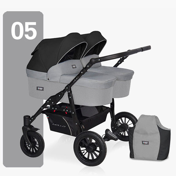 Детская коляска для двойни Riko Basic Saxo 2 в 1 — фото 14