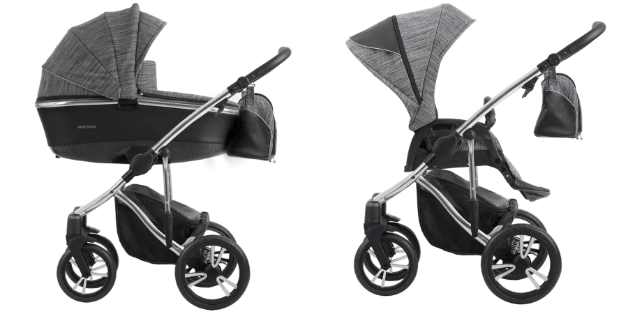 Детская коляска Bebetto Bresso Premium Class Silver 2020 3 в 1 — главный ракурс