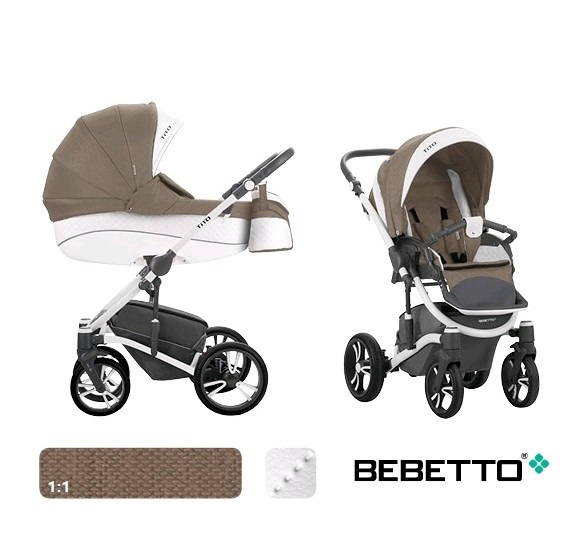 Детская коляска Bebetto Tito Chanel 2 в 1, ткань+эко-кожа — фото 10