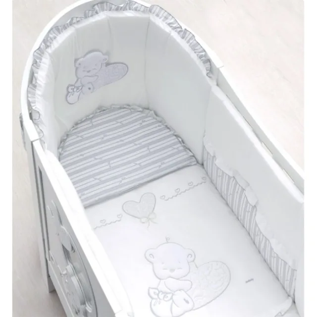 Детская кроватка Italbaby Love Oval с матрасом и комплектом белья из 4 предметов — фото 3