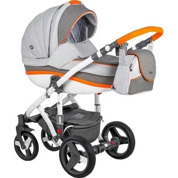 Детская коляска BeBe-Mobile Movo R 3 в 1, ткань+экокожа, Вариант 1 — главный ракурс