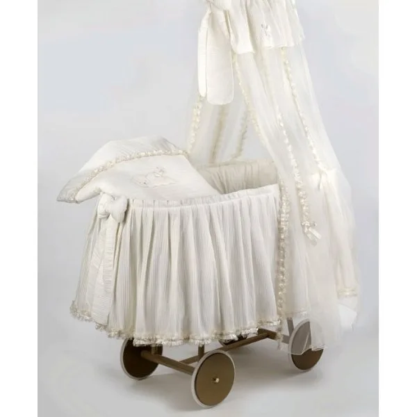 Колыбель Italbaby Плетеная с тюлевым пологом Marina Plisse