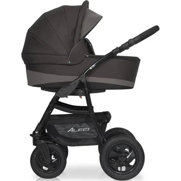 Детская коляска Riko Basic Alfa 2 в 1, 01 Серый - Салатовый — главный ракурс