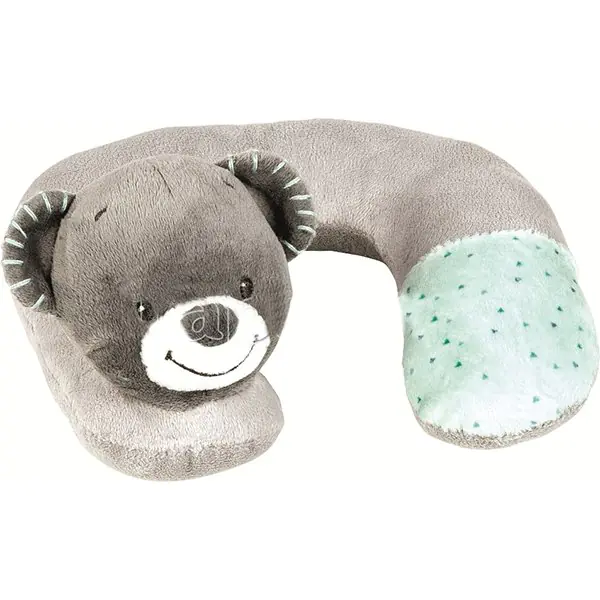 Детская подушка-подголовник Nattou Neck pillow Наттоу Нек пиллоу Jack, Jules & Nestor Мишка 843393 — фото 1