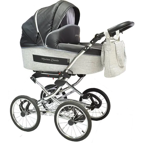 Детская коляска Maxima Classic 3 в 1, экокожа — главный ракурс