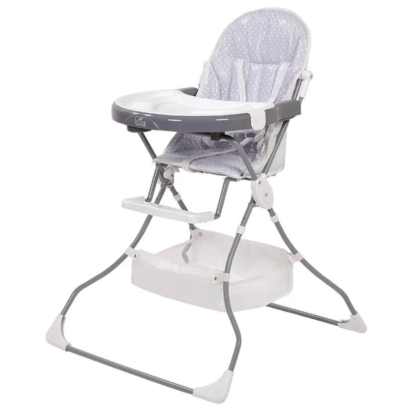 Стульчик для кормления Polini Kids 252 Горошек, серый — главный ракурс