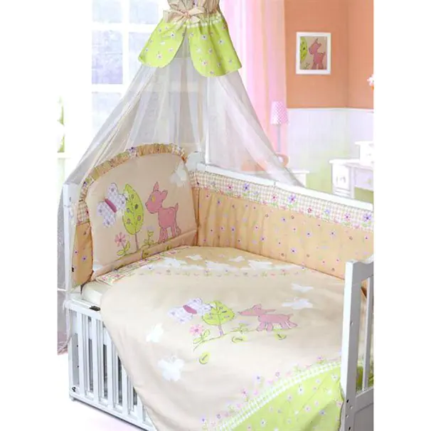 Комплект в кроватку Золотой Гусь Little Friend  7 предметов 70х140 см, Бежевый — главный ракурс