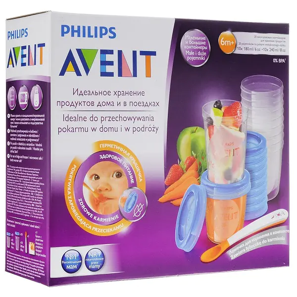 86220 Набор контейнеров для хранения детского питания Philips Avent SCF721/20 — фото 2