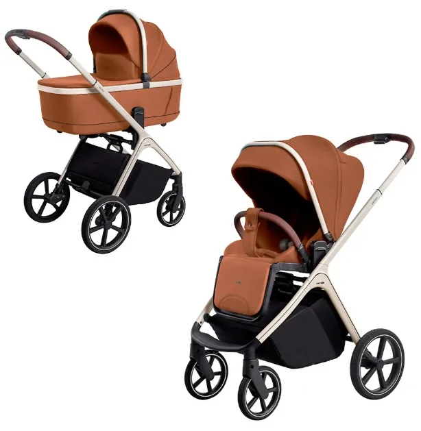 Детская коляска Carrello Vector CRL-6550 2 в 1 на черной раме, Coral Beige — главный ракурс