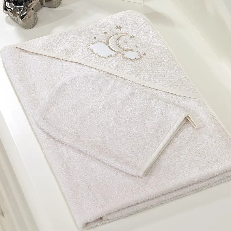 Детское полотенце-уголок + варежка Funnababy Luna Elegant 90 х 90 см — главный ракурс