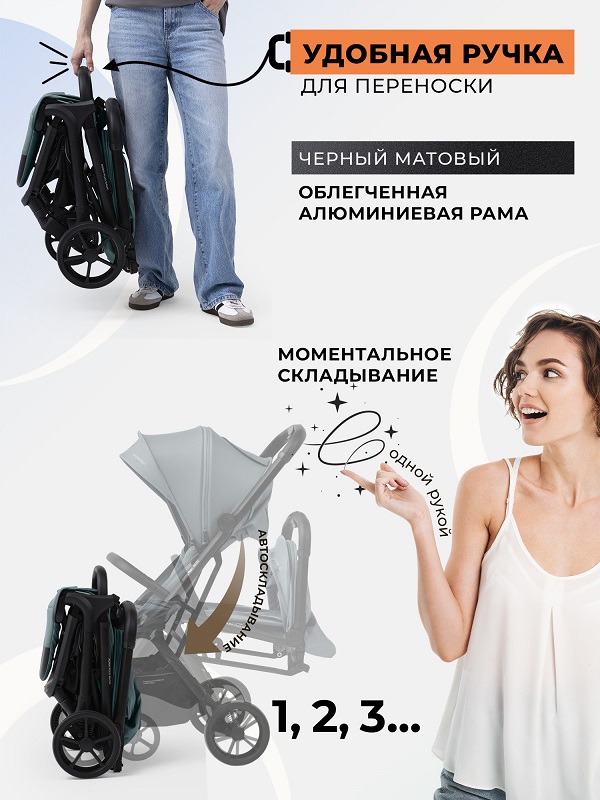 Детская прогулочная коляска Sweet Baby Aura Plus Basic — фото 3