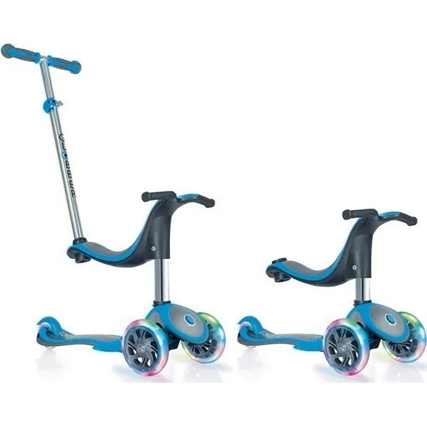 Трехколесный самокат-беговел Globber Evo 4 в 1 Plus 454 с подножками и 3 светящимися колесами