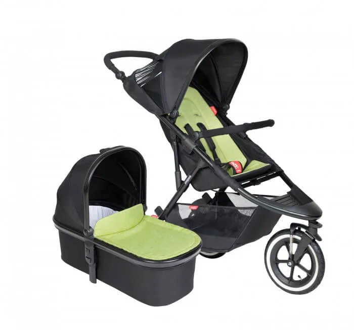 Детская коляска Phil and Teds Sport, прогулка+блок для новорожденных, 2 в 1, Apple Green / Зеленый — главный ракурс