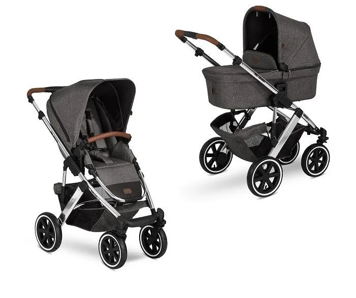 Детская коляска ABC-Design Salsa 4 Air 2 в 1 на серебряной раме, Asphalt — главный ракурс