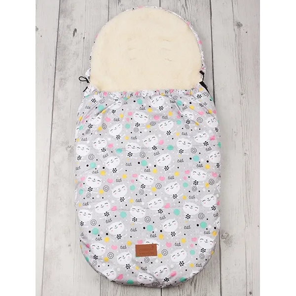 Универсальный меховой конверт AmaroBaby Little Traveller Котики 145х45 см — фото 5