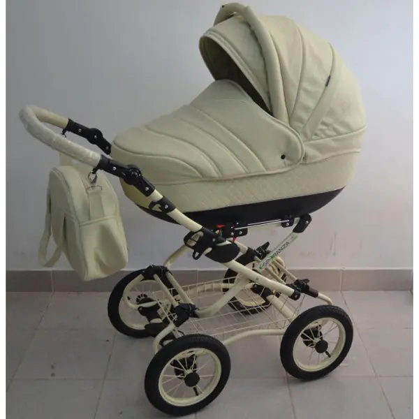 Детская коляска Esperanza Victoria Leatherette кожа 3 в 1 Цвет рамы - Черный - Маленькие колеса — фото 7