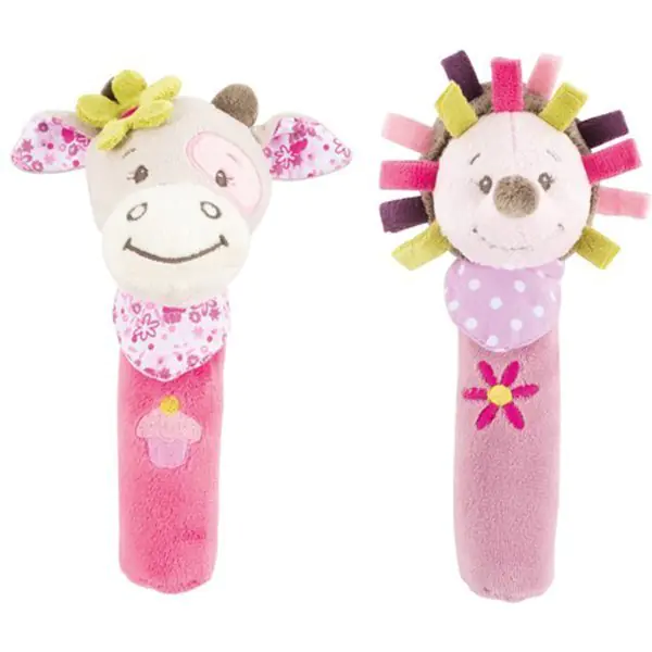 Мягкие игрушки Nattou Cri-Cris Наттоу Кри Крис Manon & Alizee Ёжик и Коровка 521109 — фото 1