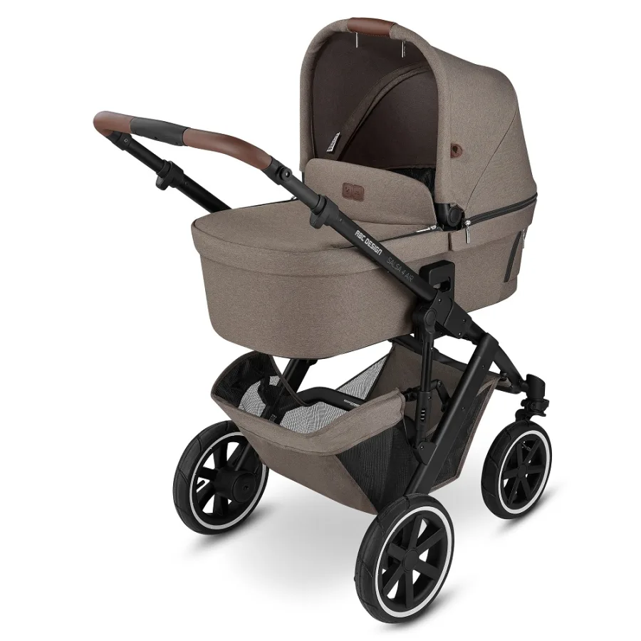 Детская коляска ABC-Design Salsa 4 Air 2023 2 в 1 на черной раме, Nature — главный ракурс