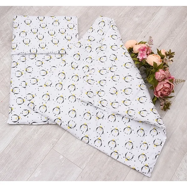 Комплект в коляску AmaroBaby Mommy Star Пингвины, 3 пр., Белый — главный ракурс
