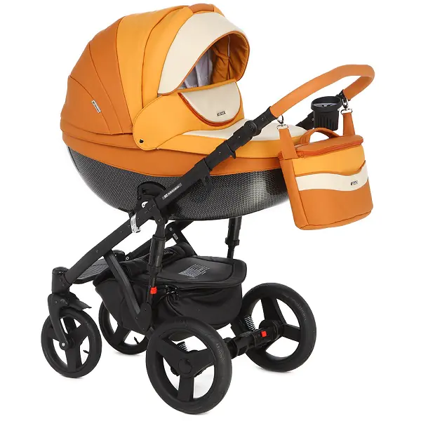 Детская коляска Adamex Monte Deluxe Carbon 3 в 1, Вариант 1 — главный ракурс