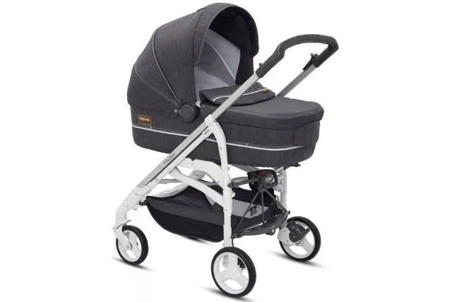Детская коляска Inglesina Trilogy System 3 в 1 на шасси Trilogy White с цельной ручкой — фото 1