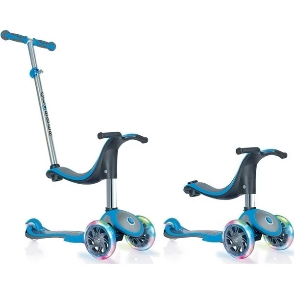 Трехколесный самокат-беговел Globber Evo 4 в 1 Plus 454 с подножками и 3 светящимися колесами — фото 3
