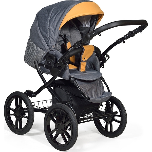 Детская коляска Indigo 18 Special Plus 14" 2 в 1, ткань + эко-кожа — фото 4