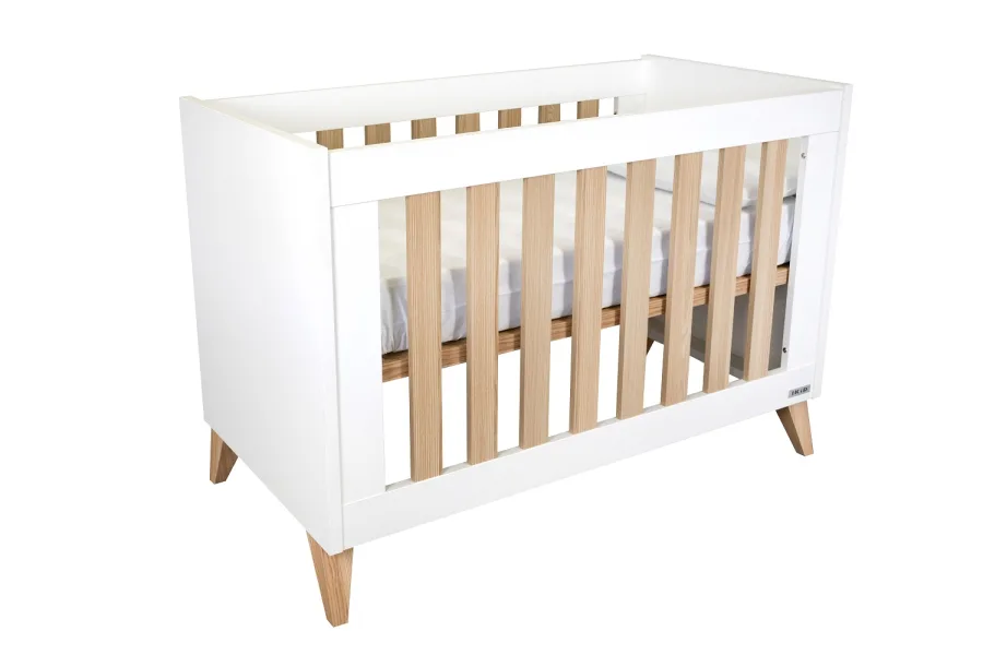 Детская кроватка IkiD Lazio 120x60 см, White/Wood — главный ракурс