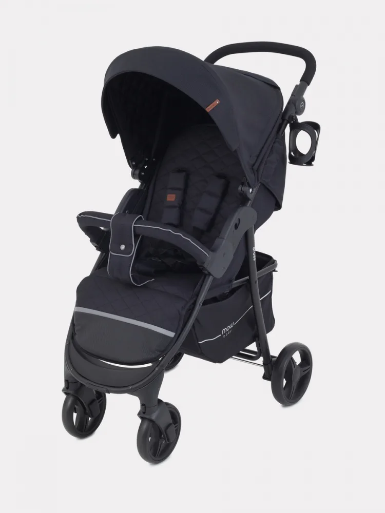 Детская прогулочная коляска Mowbaby Cross Gold, Black — главный ракурс