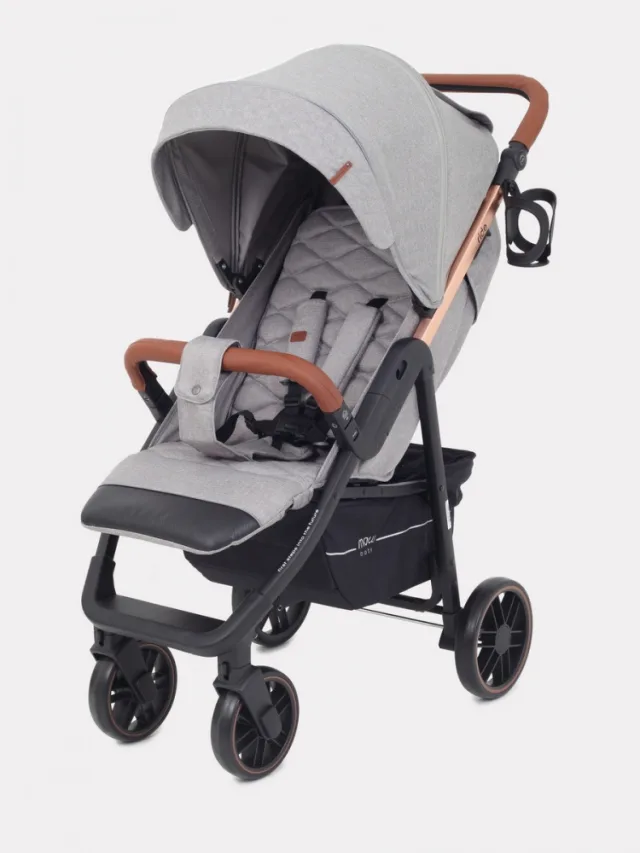 Детская прогулочная коляска Mowbaby Ride 2022 на золотой раме — фото 1