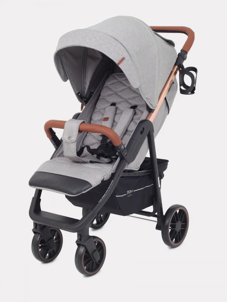 Детская прогулочная коляска Mowbaby Ride 2022 на золотой раме, Beige — главный ракурс