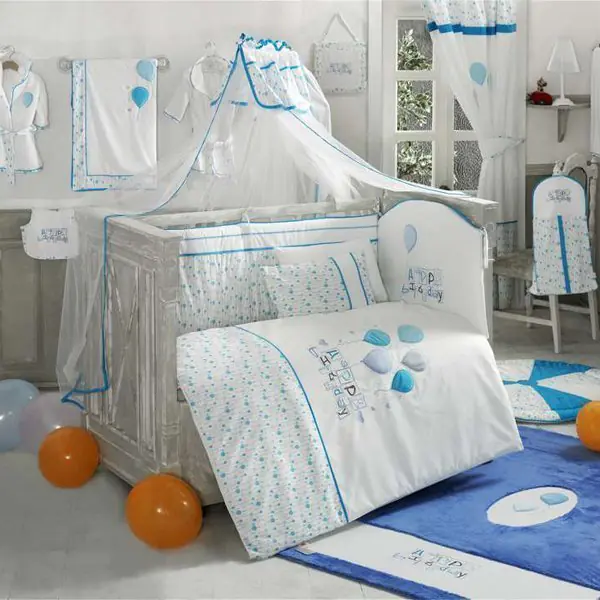 Комплект постельного белья Kidboo Happy Birthday 6 предметов, Blue — главный ракурс
