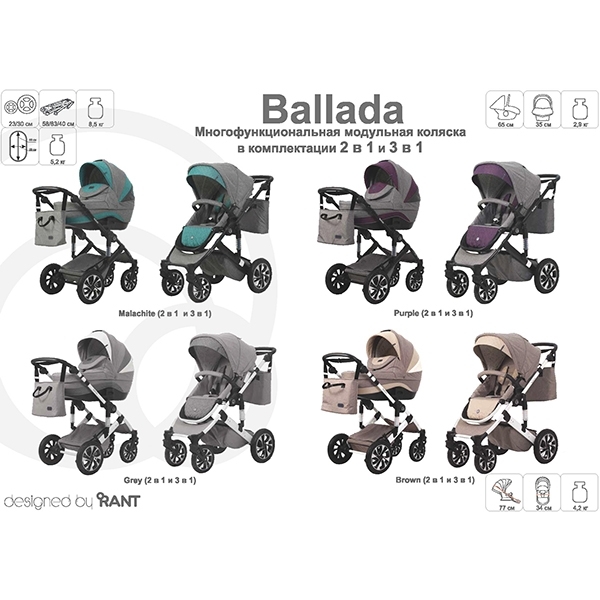 Детская коляска Rant Ballada 3 в 1 — фото 9