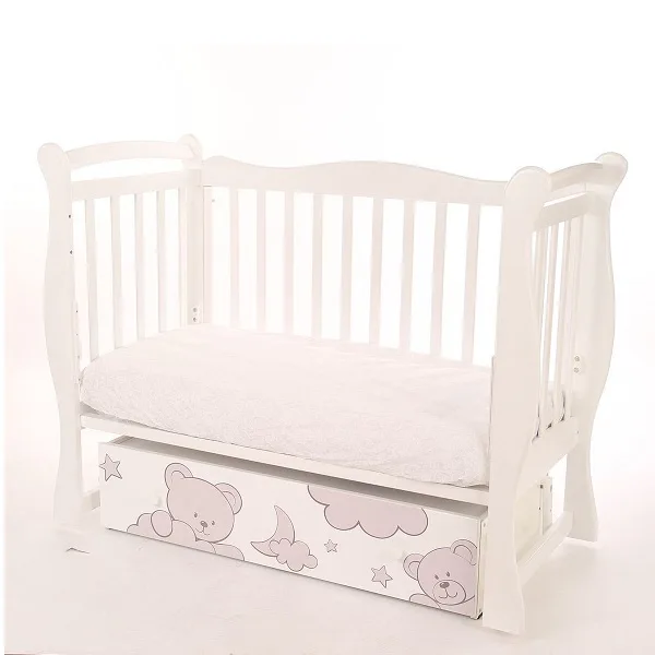 Детская кроватка AmaroBaby Sweet Bear, поперечный маятник — фото 4