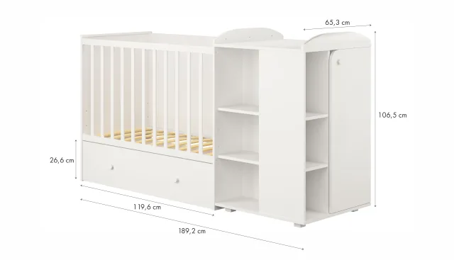 Детская кроватка-трансформер Polini Kids French 800 Ameli с ящиком — фото 4