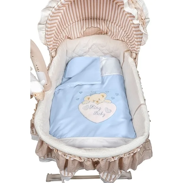 Набор постели в люльку Kids Fashion King Baby, 6 предметов, Голубой — главный ракурс