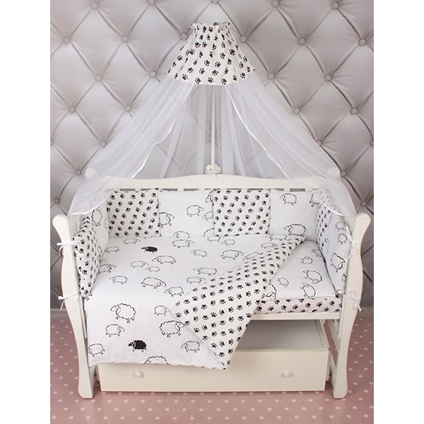Бортик в кроватку AmaroBaby Home Elite, 12 подушек, поплин/бязь — фото 1