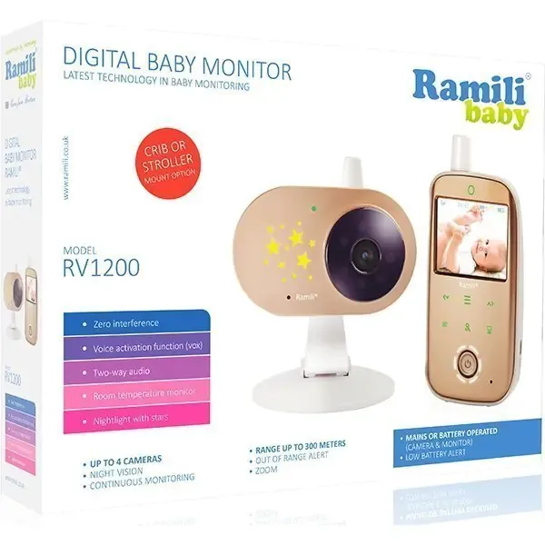 Видеоняня с монитором дыхания Ramili Baby RV1200SP — фото 2