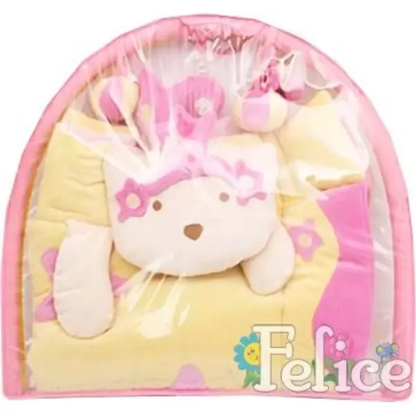 Детский музыкальный коврик Felice F Котёнок, механич. мобиль, подушка-котёнок, игровые дуги + игрушки, 110 х 110 х 45 см, арт. 05FS — фото 2