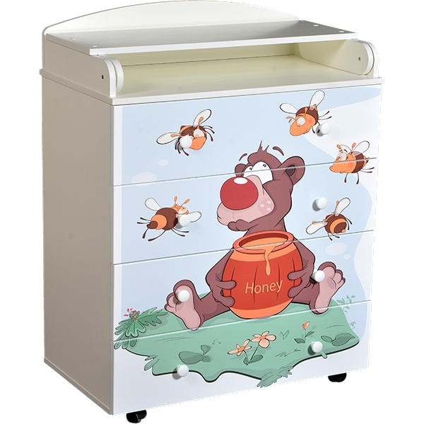 Пеленальный комод Кедр Fantasia Little Bee, 4 ящика — фото 4