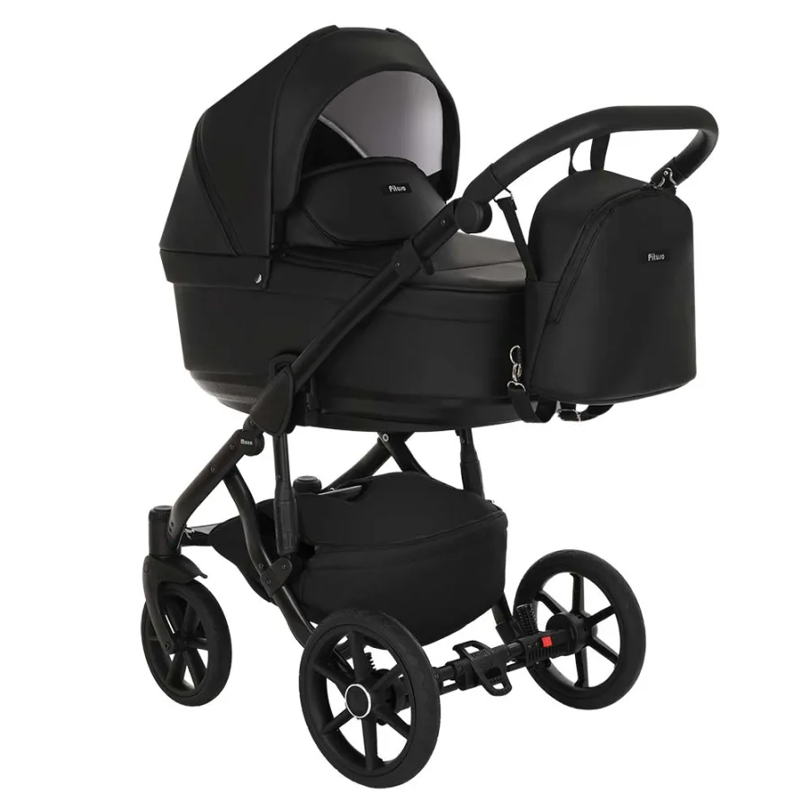 Детская коляска Pituso Moon 2 в 1, 100% экокожа, Beige — главный ракурс
