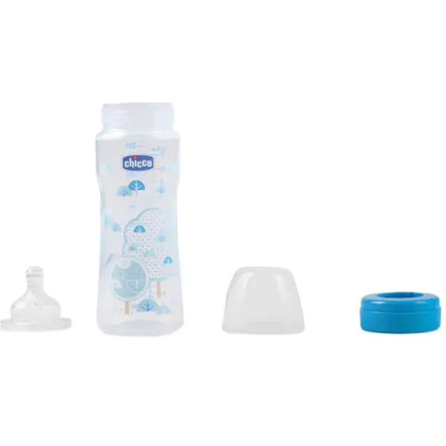 Бутылочка Chicco Well-Being Boy / Girl Чико Велл-Биинг Бой / Герл 330 мл, 4 мес.+, сил. соска, РР — фото 3