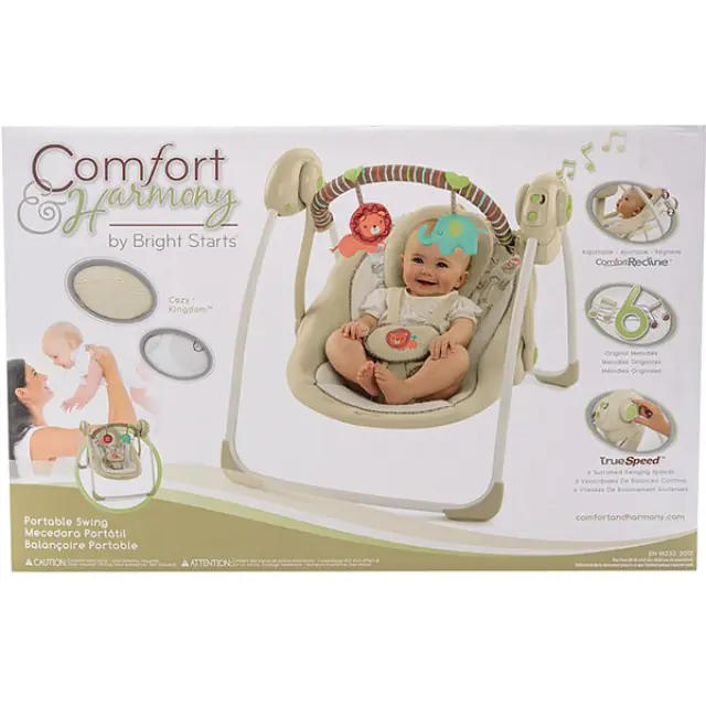 Электронные качели Bright Starts Comfort Harmony Брайт Стартс Комфорт и Гармония Песочное Сафари 60194 — фото 7