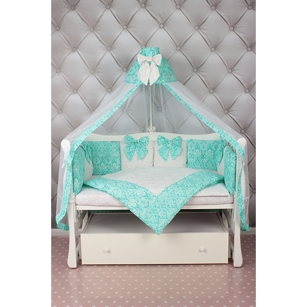 Комплект постели Premium в кроватку AmaroBaby Элит бязь, 18 предметов — фото 8