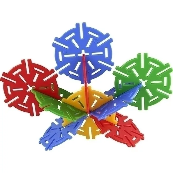 Конструктор Pilsan Magic Circles 60 деталей в пластиковой коробке, 03-257, разноцветный — главный ракурс