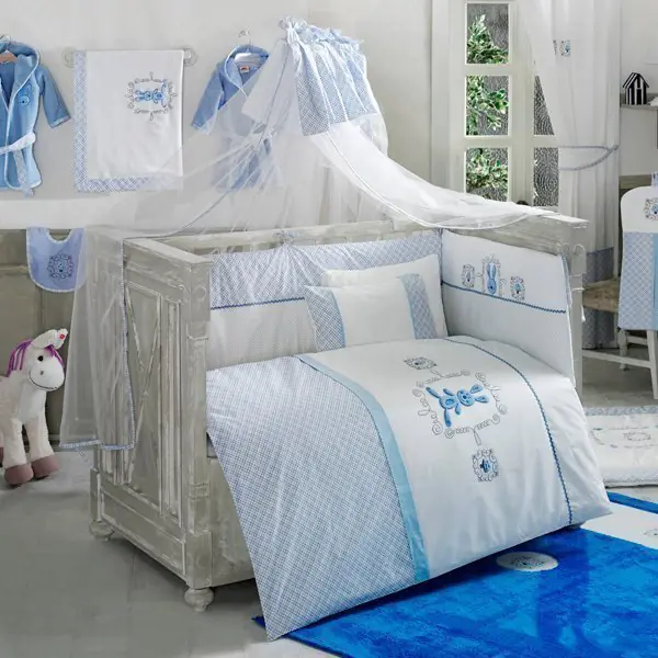Комплект постельного белья Kidboo Rabbitto 6 предметов, Blue — главный ракурс
