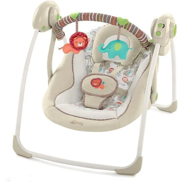 Электронные качели Bright Starts Comfort Harmony Брайт Стартс Комфорт и Гармония Песочное Сафари 60194 — главный ракурс
