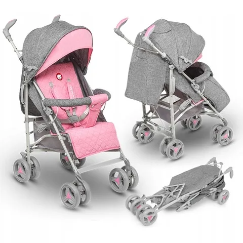 Детская коляска-трость Lionelo Lo-Irma на белой раме, Grey/Mint — главный ракурс