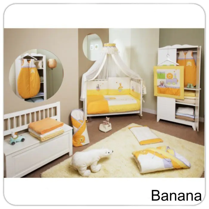 Комплект постельного белья Feretti Safari 6 предметов, long борт на всю кроватку, Banana — главный ракурс